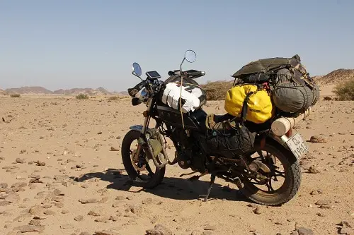 Luggage net on bike