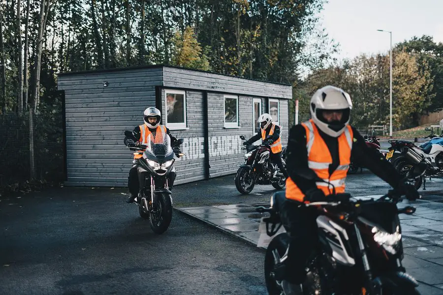 Learn to ride a motorcycle at a riding school