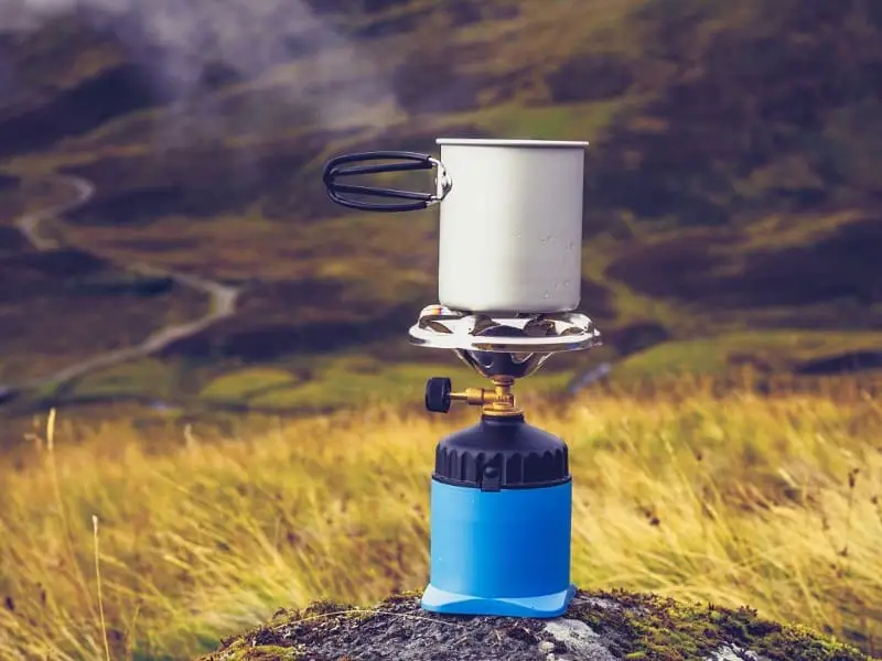 Butane stoves are very popular for camping with a bike