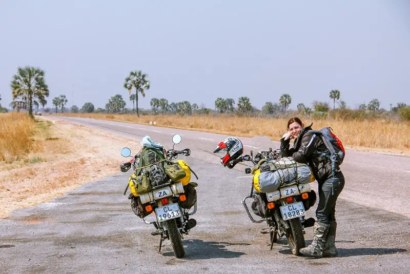 Water bottles on the back of the bikes