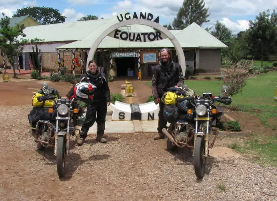 Crossing the Equator on motorcycles