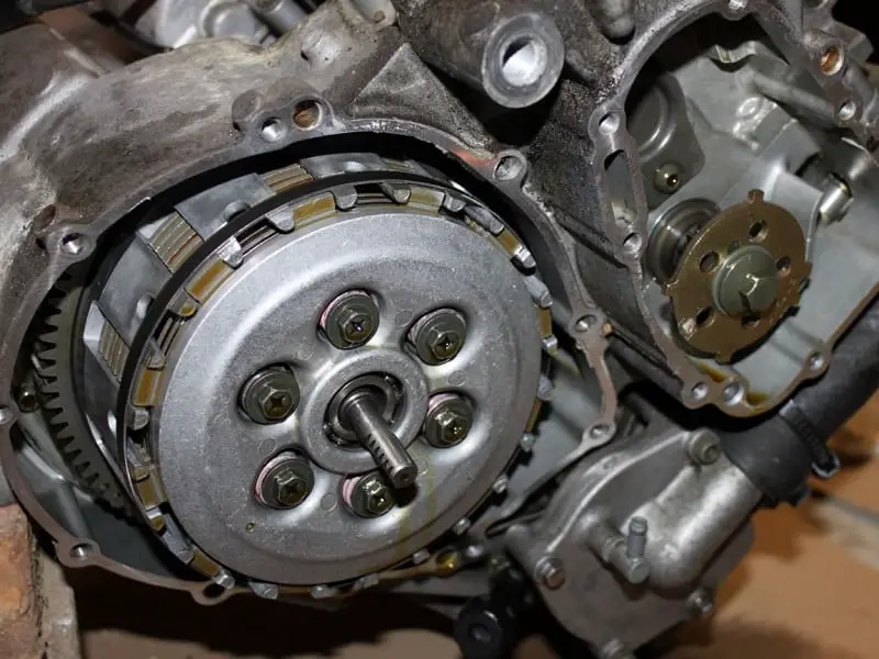 A wet clutch system is common on most modern bikes