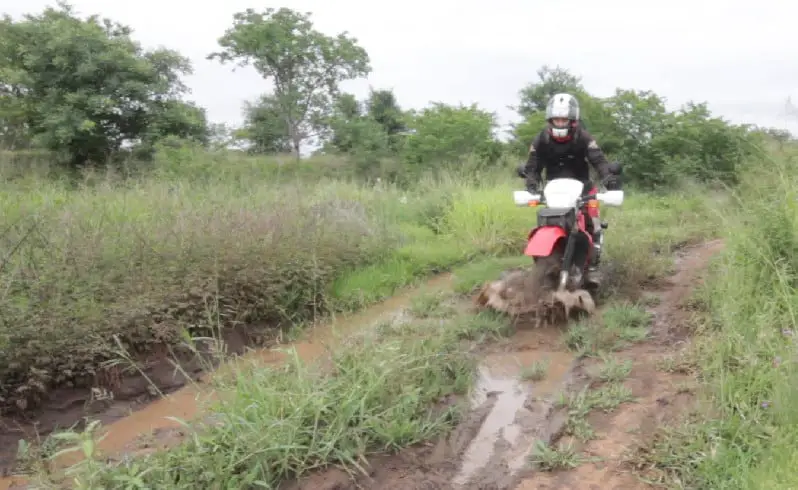 Riding through mud
