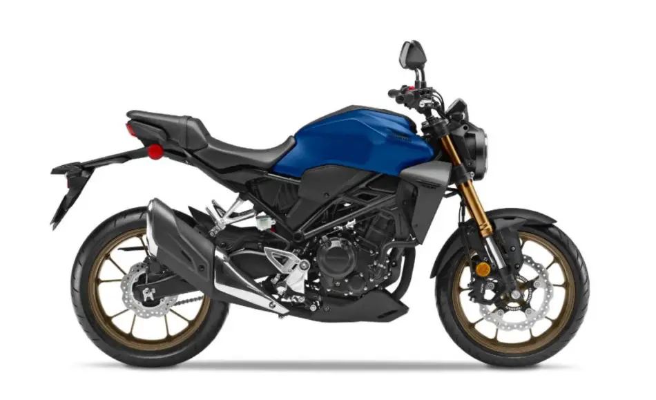 The Honda CB 300 F has a more comfortable riding position